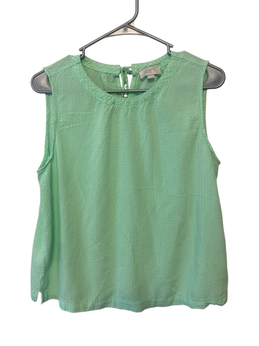 LOFT Outlet Mint Green Sleeveless Blouse – Textured – Size Large